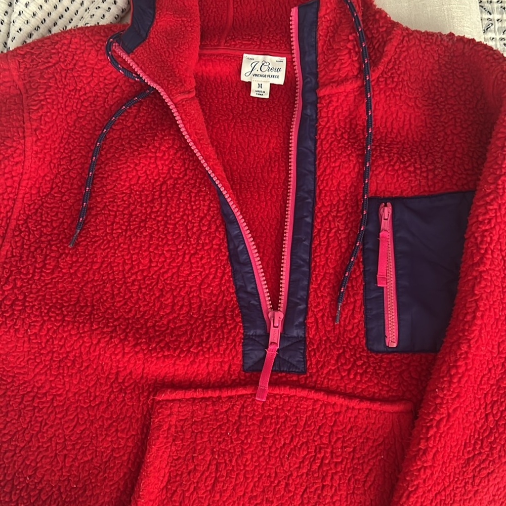 Polartec® sherpa fleece half-zip hoodie JCrew